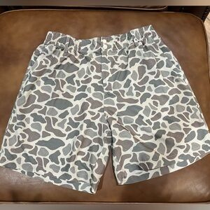 BURLEBO Gray and White Camouflage Shorts